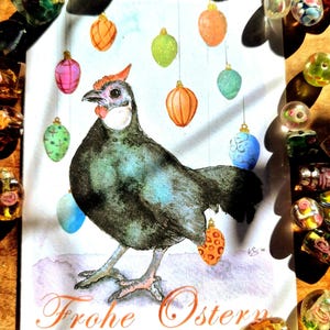 Cartão de Páscoa com frango "Tamina" (Bantam)