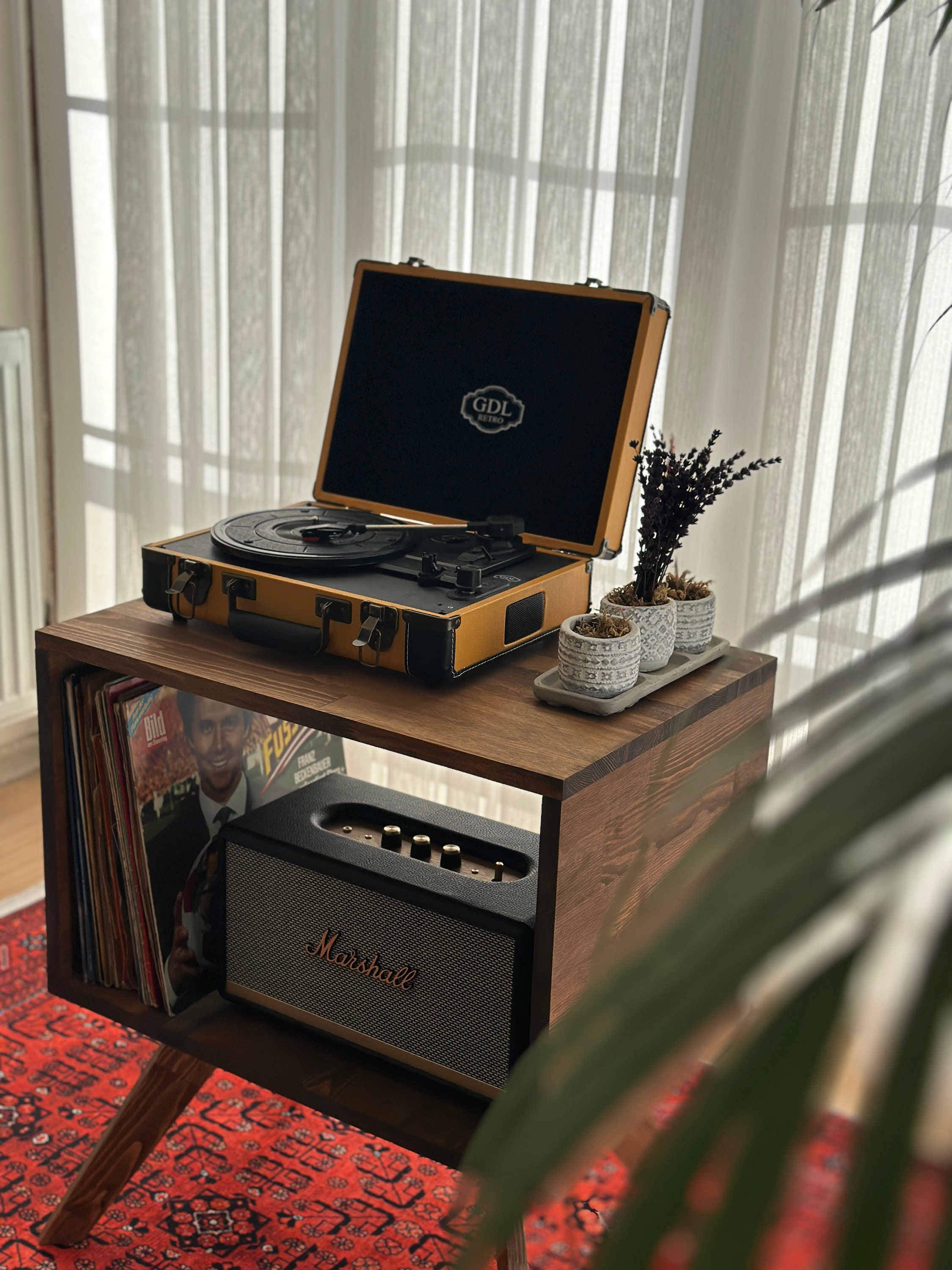 Table for Record Player Stand Cabinet Mid Century Modern