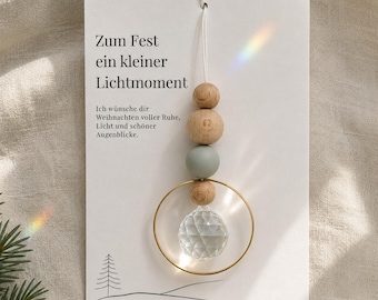 Small Christmas gift with suncatcher card | Secret Santa gift | Advent calendar filler | Christmas party favor