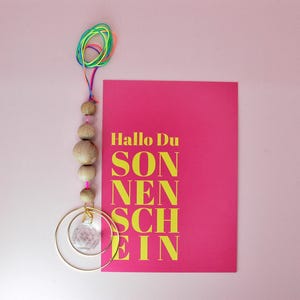 Sonnenfänger mit Karte - Hallo Du Sonnenschein, kleines Geschenk für einen besonderen Menschen, Geschenkidee, Suncatcher, Lichtfänger
