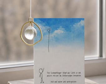Suncatcher memorial gift | Sympathy card | Comfort gift | Small sympathy gift | Condolences | Suncatcher in mourning