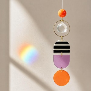 Sonnenfänger Fensterdeko | Dopamin Deko | Color Blocking Acryl | Rainbow Maker | Geschenk Idee