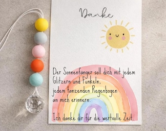 Farewell gift for kindergarten teacher, thank you gift for teacher, suncatcher, light catcher with card, farewell gift for teacher