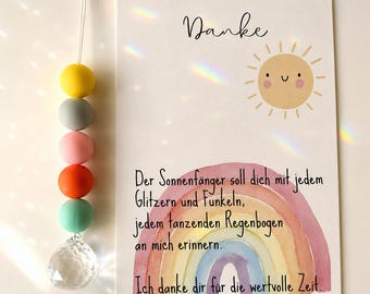 Farewell gift for kindergarten teacher, farewell gift for kindergarten teacher, suncatcher, light catcher, suncatcher with card, farewell gift for school teacher