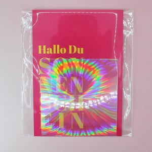 Suncatcher Sticker quadratisch radiant in Geschenkverpackung mit Karte,  Sonnenfänger Aufkleber, Sun catcher Folie für das Fenster