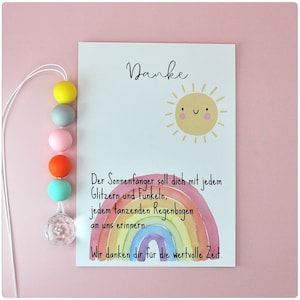 Abschiedsgeschenk Kindergarten, Dankeschön Erzieherin, Sonnenfänger, Lichtfänger, Suncatcher mit Karte,  Abschiedsgeschenk Lehrerin