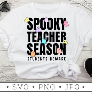 Spooky Teacher Season SVG | INSTANT DOWNLOAD | Halloween Svg File | Silhouette Cut Files | Spooky Vibes Svg | Halloween Cricut | Fall Svg
