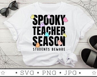 Spooky Teacher Season SVG | INSTANT DOWNLOAD | Halloween Svg File | Silhouette Cut Files | Spooky Vibes Svg | Halloween Cricut | Fall Svg