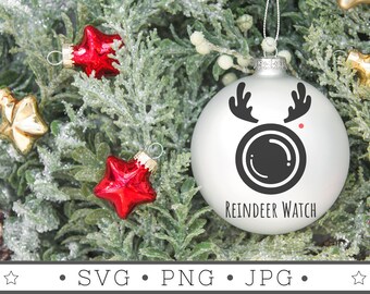Reindeer Watch Camera SVG | INSTANT DOWNLOAD | Christmas Svg File | Silhouette Cut Files | Christmas Vibes Svg | Christmas Cricut | Winter