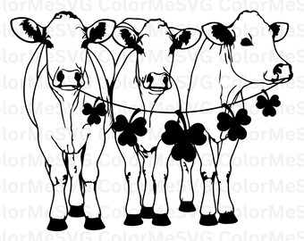 St Patrick's Day Cow SVG | INSTANT DOWNLOAD | St Patricks Svg File | Silhouette Cut Files | Pinch Me Vibes Svg | St Patricks Cricut | Clover