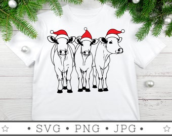 Christmas Cow SVG | INSTANT DOWNLOAD | Christmas Svg File | Silhouette Cut Files | Christmas Vibes Svg | Christmas Cricut | Winter