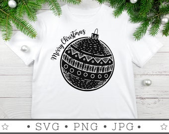 Merry Christmas Ornament SVG | INSTANT DOWNLOAD | Christmas Svg File | Silhouette Cut Files | Christmas Vibes Svg | Christmas Cricut |Winter