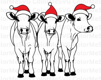 Christmas Cow SVG | INSTANT DOWNLOAD | Christmas Svg File | Silhouette Cut Files | Christmas Vibes Svg | Christmas Cricut | Winter