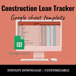 Construction Loan Excel Etsy