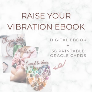 E-book Aumente sua vibração, cartões Oracle, cartões de autocuidado, imprimíveis de autocuidado