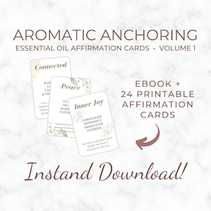 Aromatische verankering: deel 1, etherische oliekaarten, etherische oliemengsels, dagelijkse affirmatiekaarten, digitale download, afdrukbaar