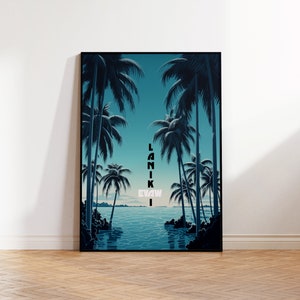 Lanikai Beach Surf Poster, Lanikai Beach Travel Poster, Lanikai Beach Print Hawaii, Lanikai Beach Wall Art
