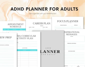 ADHD Printable Digital Planner For Adult | Checklist Productivity Life Planner | Task Tracker | Daily Routine | Printable planner