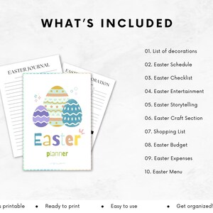 Easter Planner, Printable, Checklist, Crafts, Organizer,