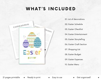 Easter Planner, Printable, Checklist, Crafts, Organizer,