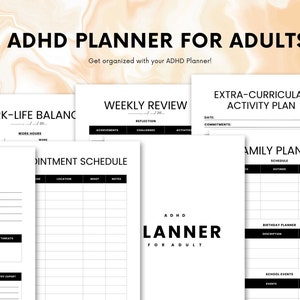 ADHD Printable Digital Planner For Adult | Checklist Productivity Life Planner | Task Tracker | Daily Routine | Printable planner