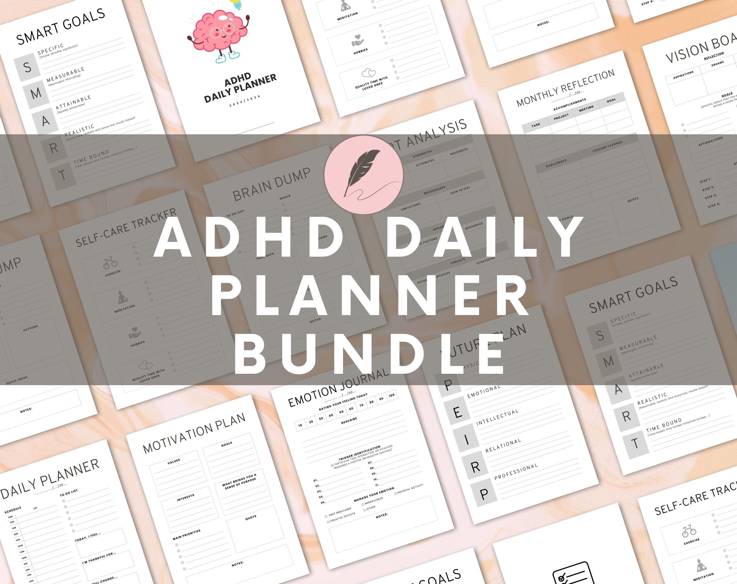 ADHD Printable Digital Planner for Adult | Checklist Productivity Life ...