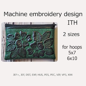 In the Hoop Tasche Stickmaschine Stickmuster Blumen Tasche ITH Projekt für Stickrahmen 13x18 bis 16x10