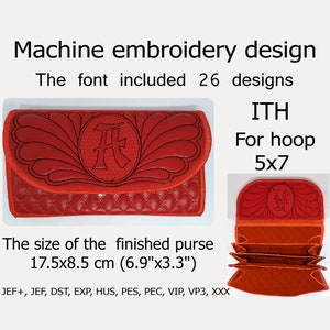 Carteira ITH projeto para argola 5x7 No Argola Carteira Letra bordado desenho Bolsa ITH, capa de celular, Clutch, bolsinha.