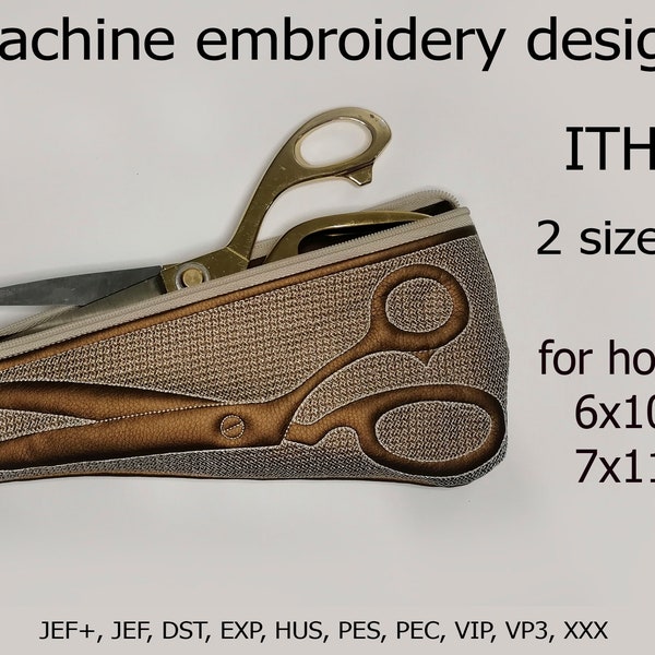 Im Hoop Scissor Etui Maschinenstickerei ITH Projekt für Stickrahmen 6x10 7x11 ITH Scherentasche