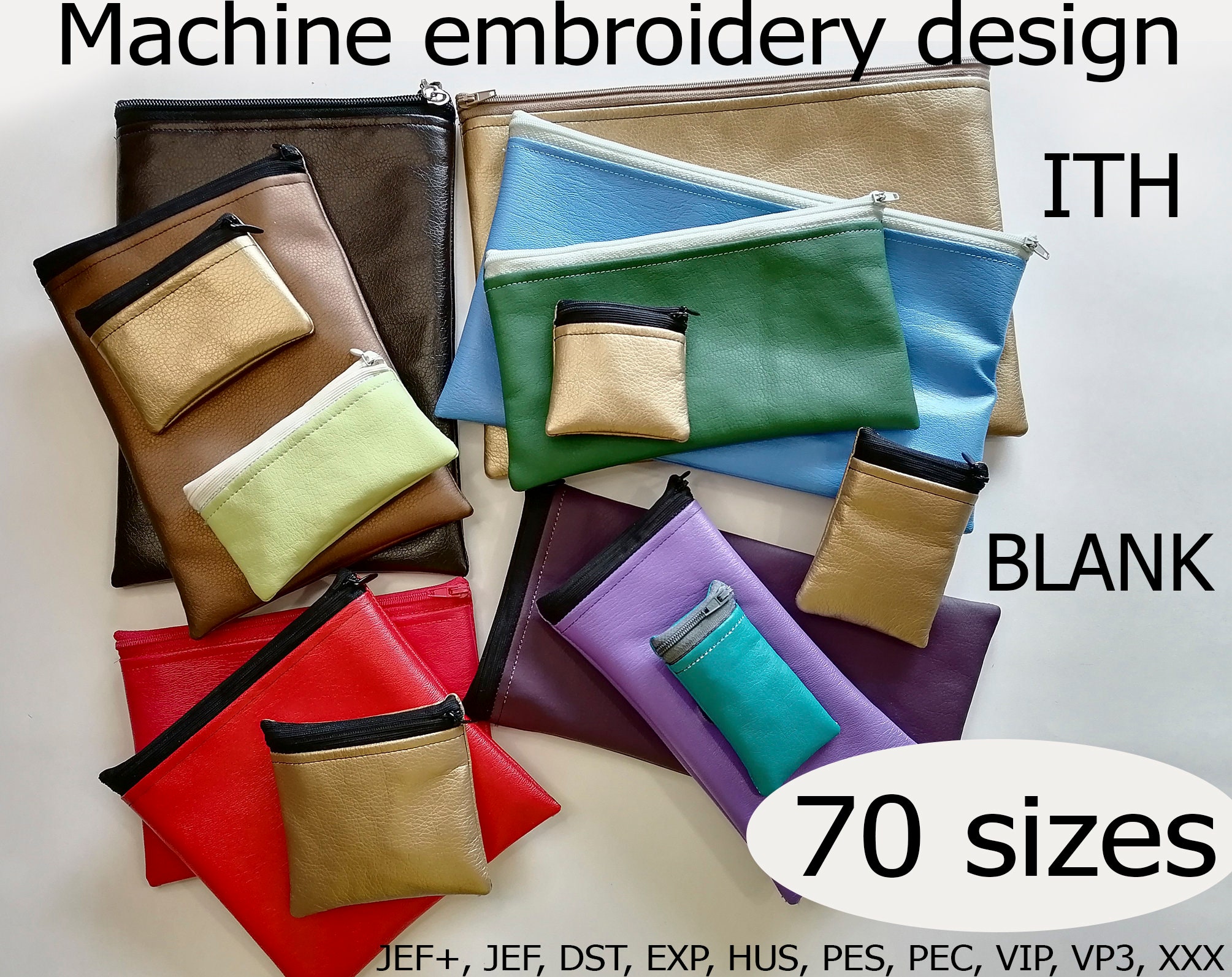 Top Zippered Bags (6×10 hoops) · Oma's Place Machine Embroidery Designs