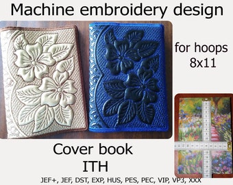 Dans le Hoop Cover for Book Flowers Machine broderie design Projet ITH pour cerceaux 8x11 Motifs de broderie