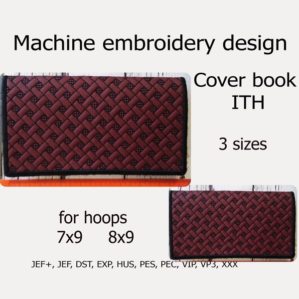 Cover for planning In the Hoop embroidery designs trapunto Cover for diary Machine  embroidery case ITH Checkbook  ITH project