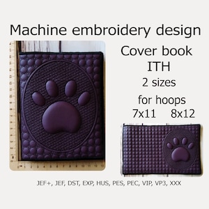 以下が含まれることがあります： カバーブック用の肉球の紫色の機械刺繍デザイン。デザインは、7x11と8x12のフープの2つのサイズで利用できます。デザインは、JEF+、JEF、DST、EXP、HUS、PES、PEC、VIP、VP3、XXXのフォーマットで利用できます。