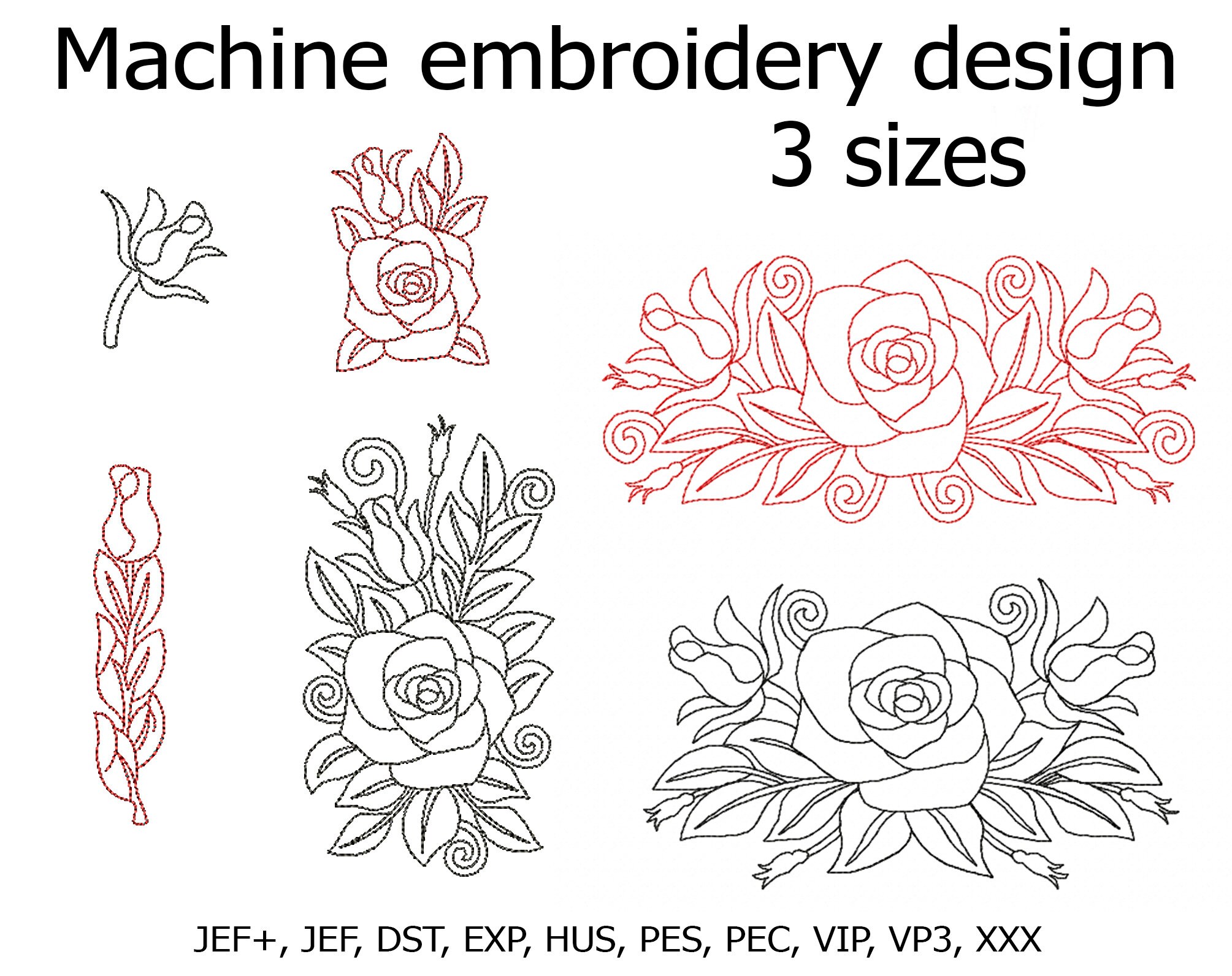 Machine Embroidery Rag Roses Rose Machine Embroidery Design Flower Embroidery Designs Decor ...