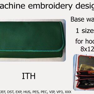 No bordado da carteira Hoop, bolsa ITH, capa de telefone, clutch, bolsinha. Projeto Base Wallet ITH para aro 8x12