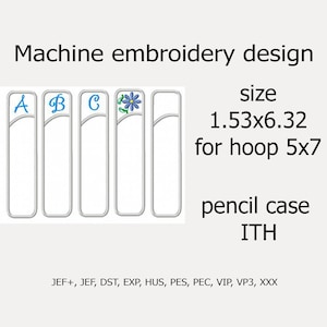 Etui Letter Monogram patroon In de borduurring Borduurontwerp Penhouder Blanco Machine Borduurbestand ITH-project Voor hoepels 5x7