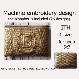 In the Hoop bag Letter Machine embroidery design ITH project for hoops 5x7
