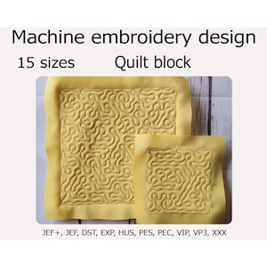 Quilt block Embroidery file Trapunto Machine Embroidery designs 15 sizes for hoops 4x4 5x5 6x6 7x7 8x8