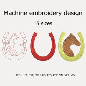Machine embroidery designs Horse Horseshoe Embroidery designs  digital File 15 sizes