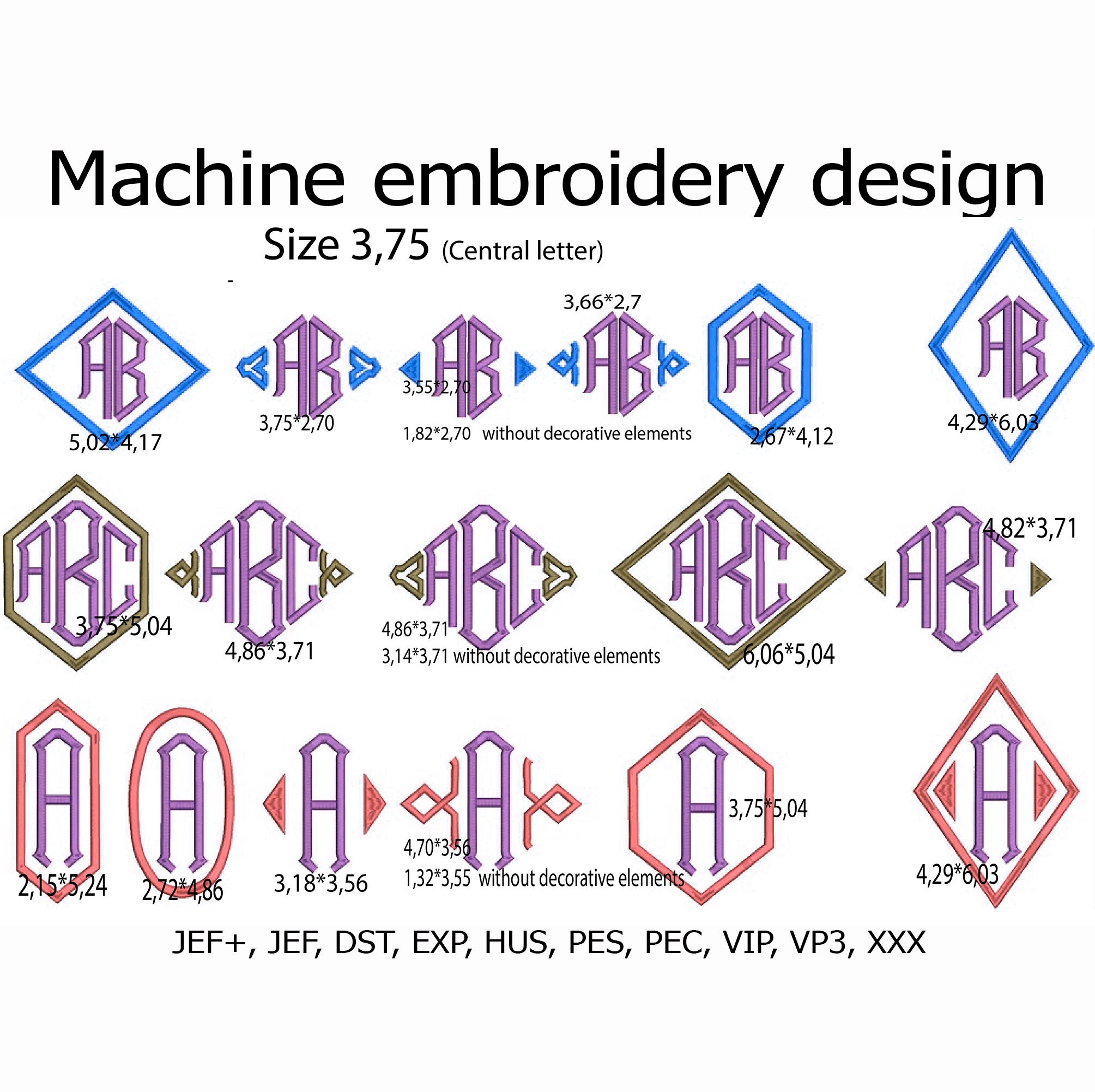 Monogram Embroidery Designs Decor Font Embroidery File - Etsy