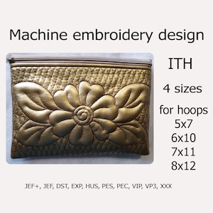 In The Hoop bag Flower ITH phone case Flowers Embroidery designs crossbody bag ITH projects for hoop 5x7 6x10 7x11 8x12
