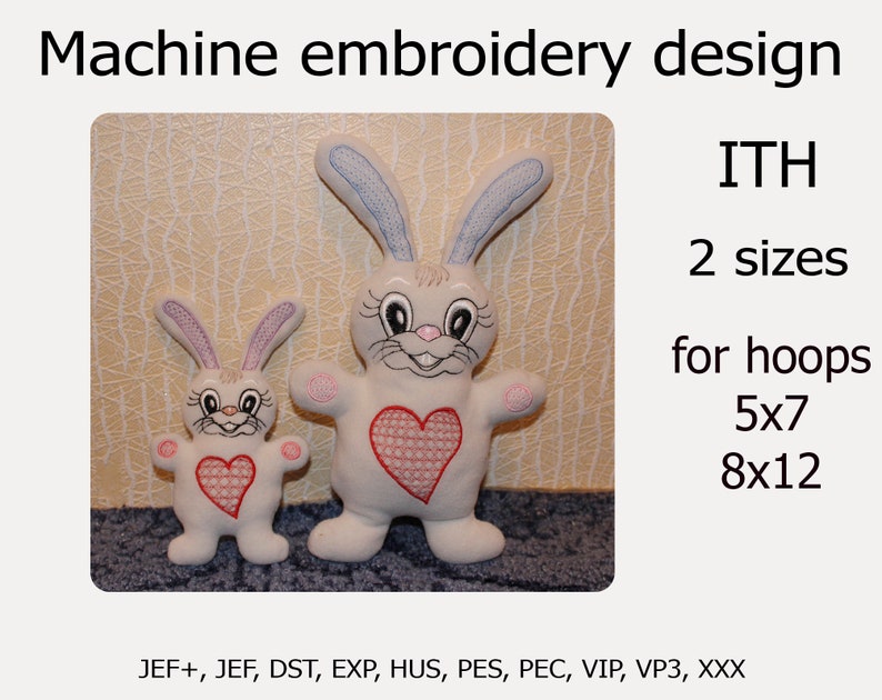 In the Hoop Easter Bunny Machine Embroidery Design ITH Project Etsy