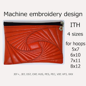 Projetos de bordado à máquina para bolsa de cosméticos ITH para aros 5x7 6x10 7x11 8x12