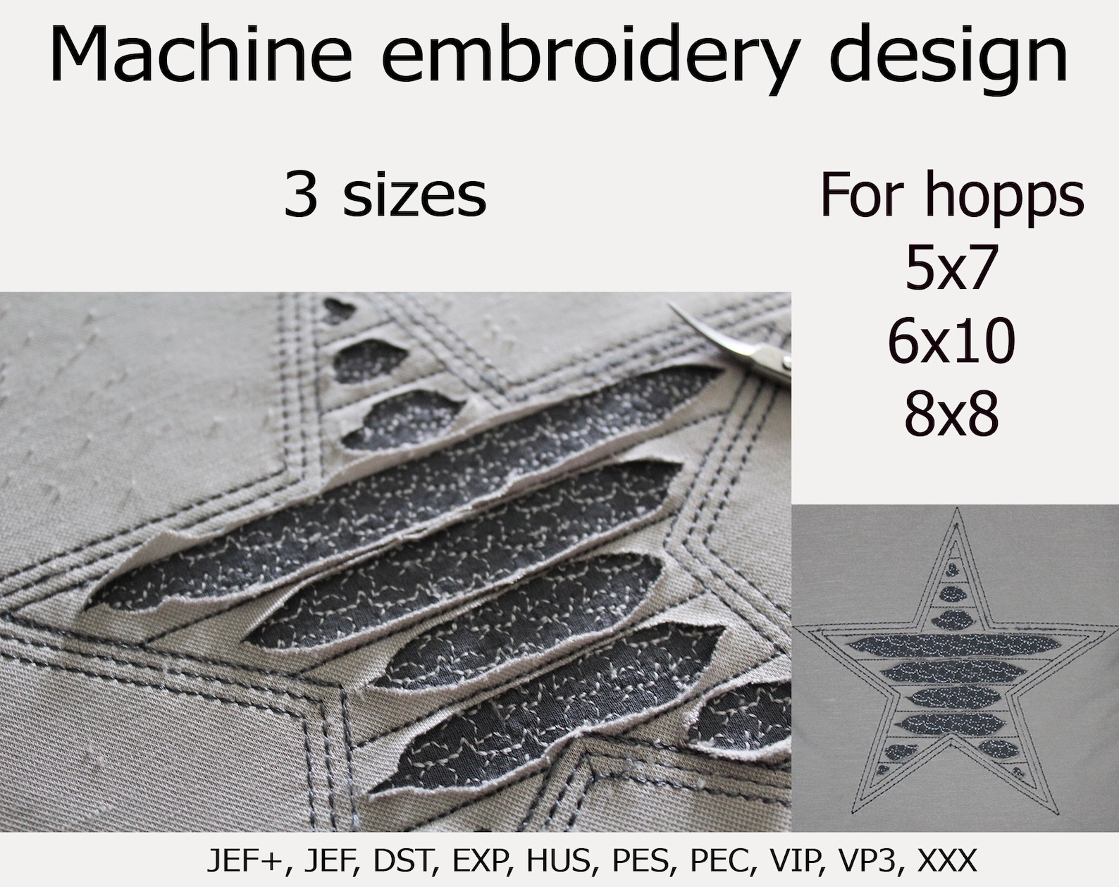 Machine Embroidery Design Star Embroidery Pattern Application Cutwork ...