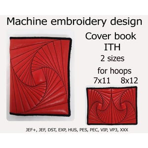 In the Hoop Cover for Book Zentangle Trapunto Machine embroidery design ITH project for hoops 7x11 8x12 Embroidery designs