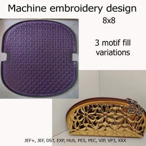 Disegno per ricamo - schema solo per astuccio per occhiali. La cerniera è già fissata al telaio. NON include istruzioni di cucito.