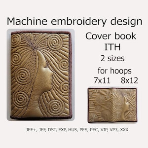 In the Hoop Cover for Book Girl Machine embroidery design ITH project for hoops 7x11 8x12 Embroidery designs