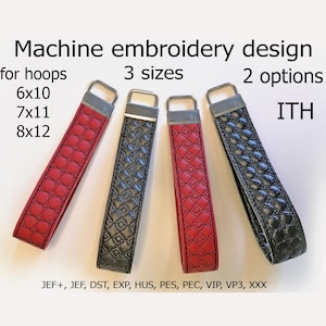Diseño de bordado a máquina de pulseras en el bastidor Correas de muñeca ITH Proyecto de bordado de llavero para bastidores 6x10 8x11 8x12
