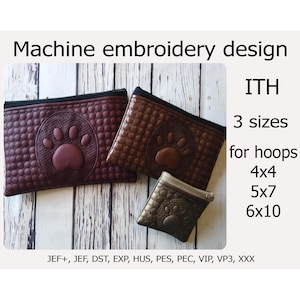 In der Hooptasche Stickmaschine Stickmuster Pfote ITH Projekte Für Stickrahmen 10x10 5x7 6x10