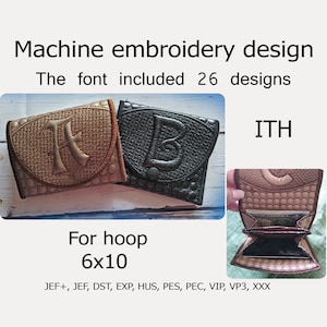 Monedero en el aro Carta bordado diseño ITH monedero Pequeña cartera ITH proyecto para aro 6x10